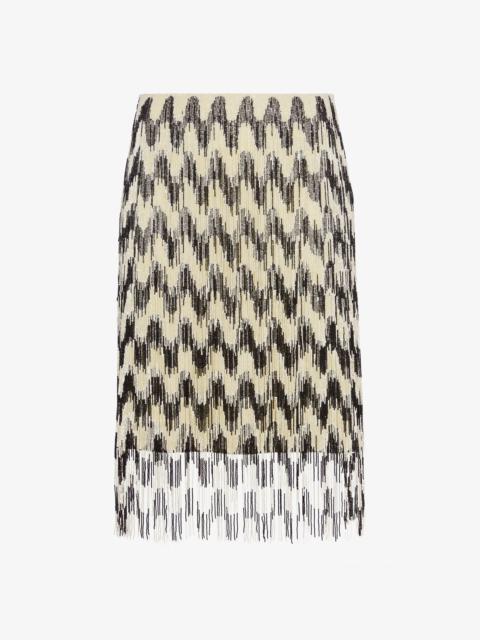 Proenza Schouler Graphic Beaded Fringe Embroidered Skirt