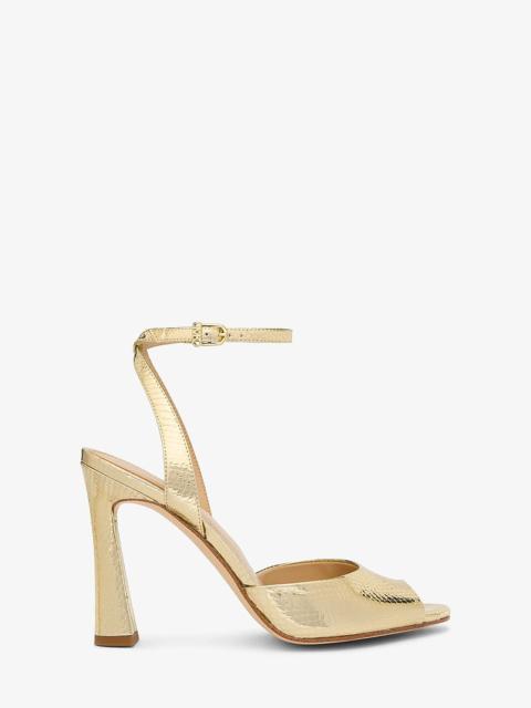 MICHAEL KORS Rosie Metallic Snake Embossed Leather Sandal