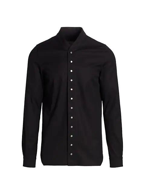 Rick Owens Snap Closure Standing Collar Shirt