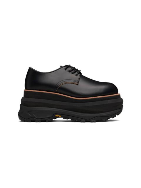 sacai Black Leather Oxfords