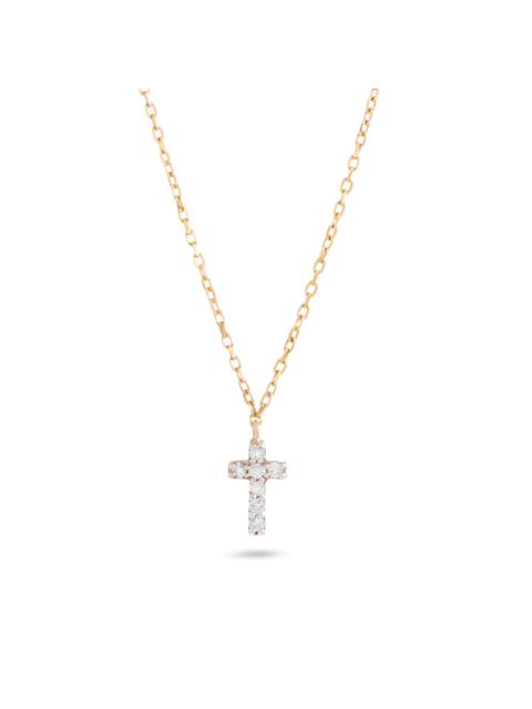 STONE AND STRAND Tiny Diamond Cross Necklace