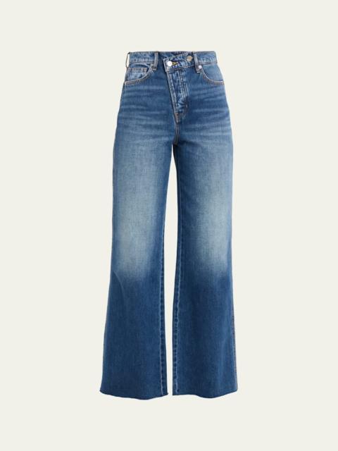 VERONICA BEARD Taylor High-Rise Wide-Leg Crossover Jeans