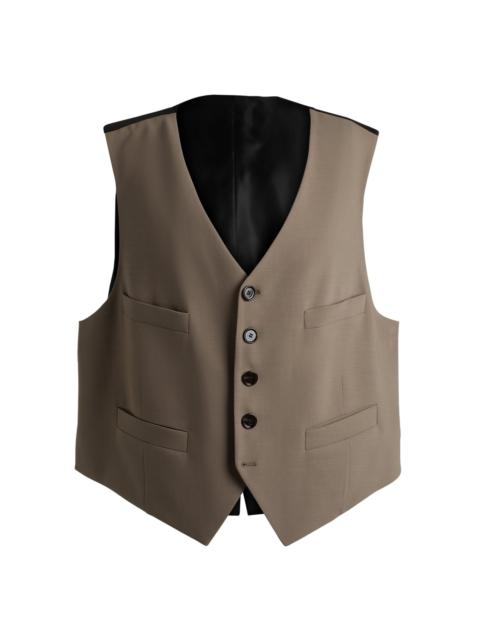 BOSS FIVE-BUTTON WAISTCOAT IN STRETCH WOOL AND ADJUSTABLE STRAP