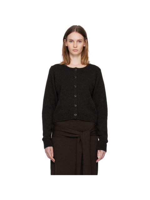 Lemaire Brown Ribbed Cardigan