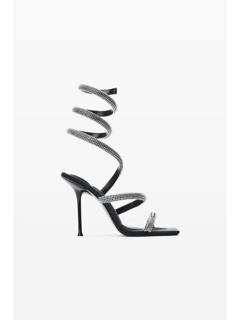 Alexander Wang julie 105mm crystal hotfix coil sandal