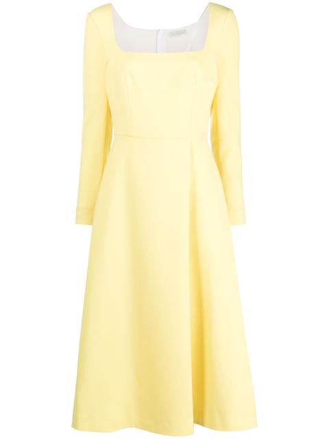 EMILIA WICKSTEAD long-sleeve flared midi dress