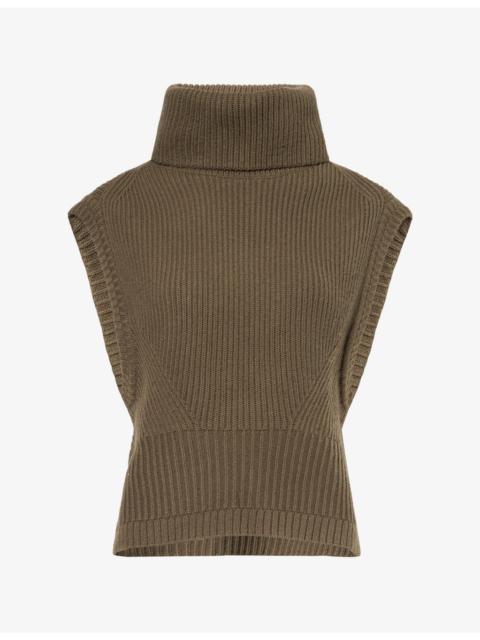 SIMKHAI Maple Turtleneck Wool-Blend Knitted Vest
