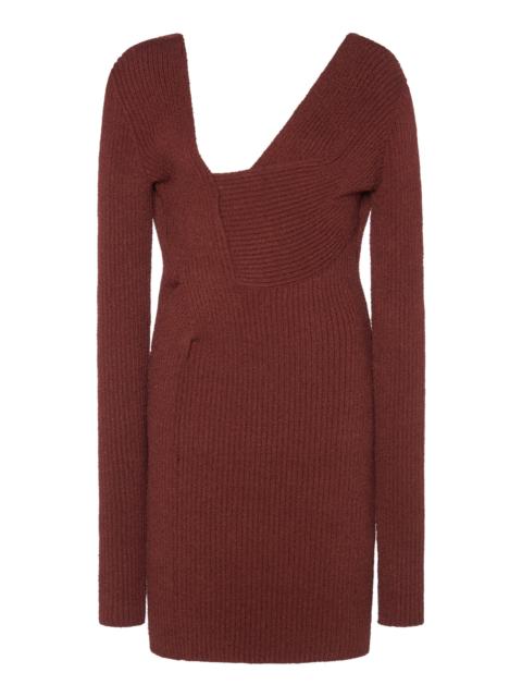 Bottega Veneta Ribbed-Knit Mini Dress brown