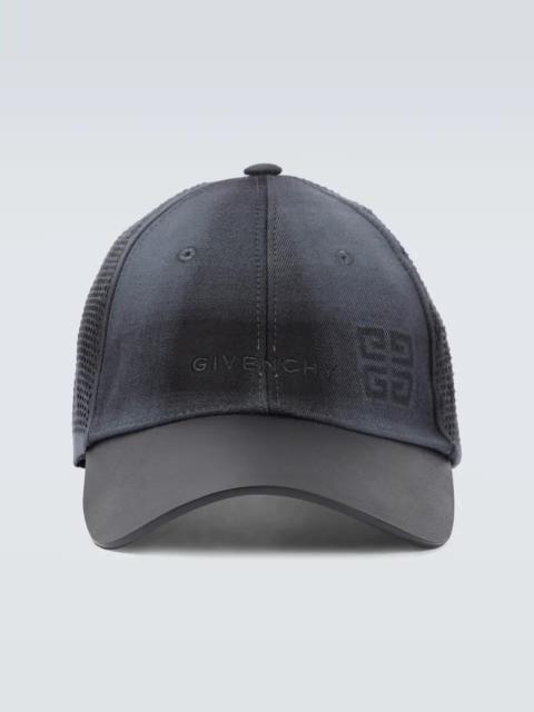 Leather-trimmed baseball cap