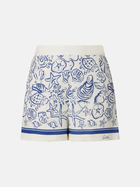 SIMKHAI Keaton printed linen-blend shorts