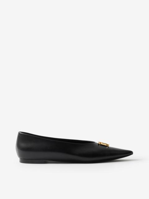 Monogram Motif Point-toe Ballerinas