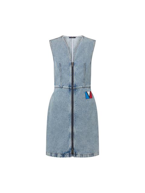 Louis Vuitton Bleached Denim Zip-Up Dress