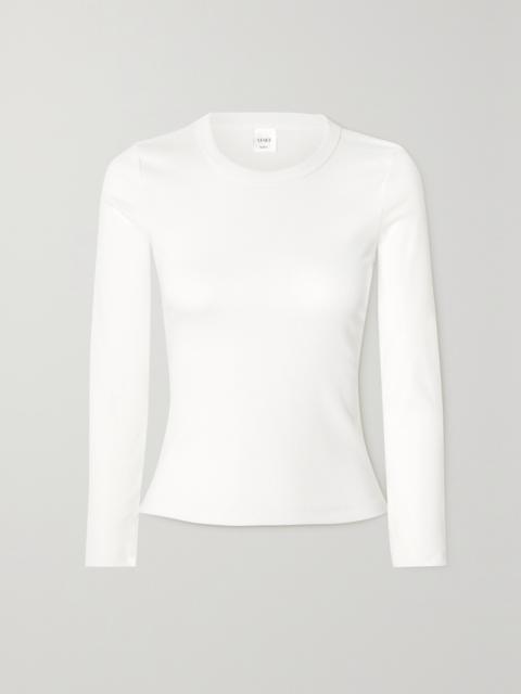 LESET Kelly Ribbed Stretch-cotton Jersey Top