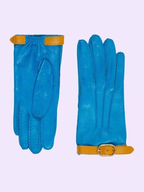 GUCCI Leather gloves with buckle
