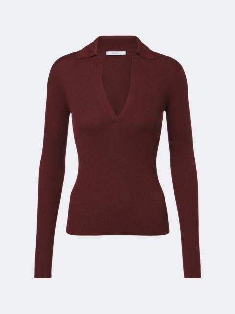 Max Mara Ribbed-knit cashmere polo sweater