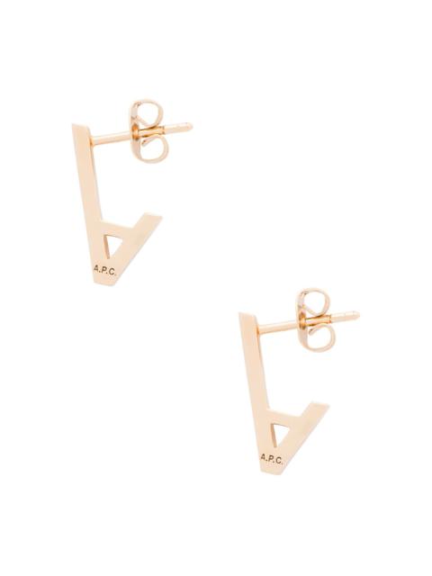 A.P.C. Logo A Mini stud earrings