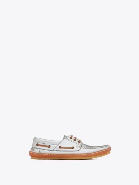 SAINT LAURENT ashe boat shoes in metallized leather