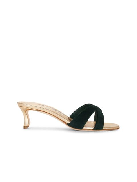 Manolo Blahnik Callydramu 50 Kitten Heel Sandal