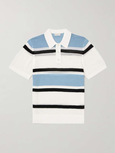 Dries Van Noten Striped Knitted Polo Shirt