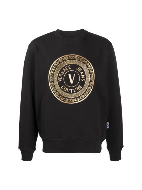 VERSACE JEANS COUTURE metallic logo print jumper