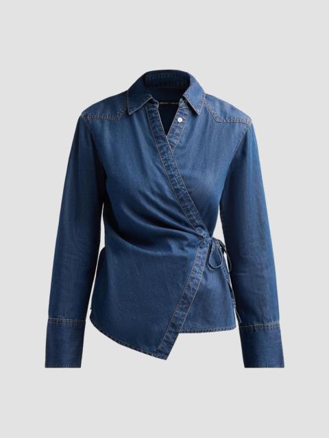 VERONICA BEARD Women's Perezzi Denim Wrap Shirt - Heart Breaker