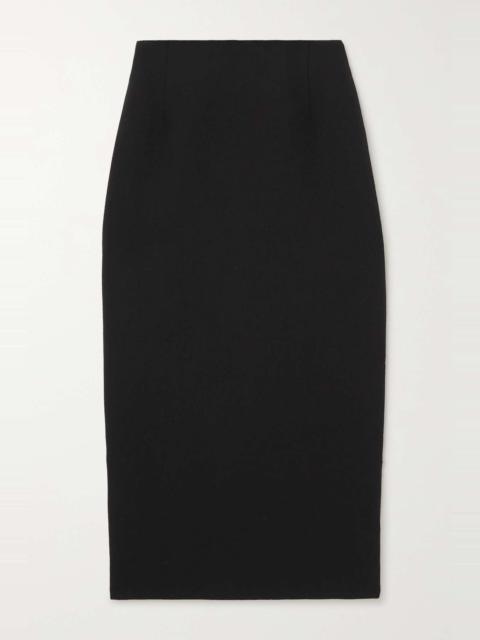 Alessandra Rich Wool-crepe midi skirt