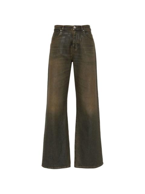 mid-rise straight-leg jeans