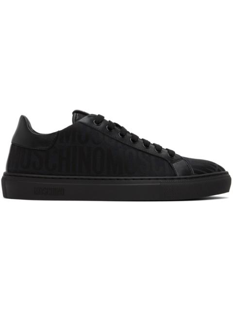 Moschino Black Allover Logo Sneakers