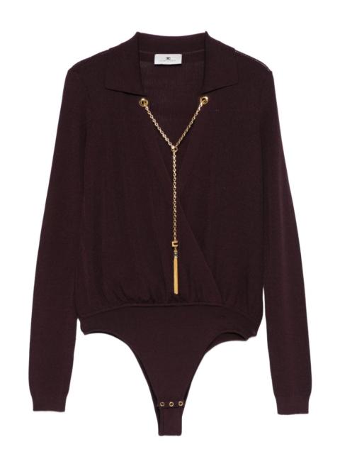 ELISABETTA FRANCHI wrap ribbed bodysuit