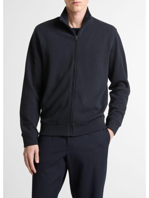 Vince Flat-Back Cotton-Blend Piqué Zip-Front Jacket
