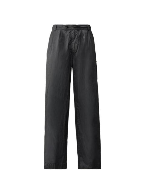 C.P. Company pleated logo-detail trousers