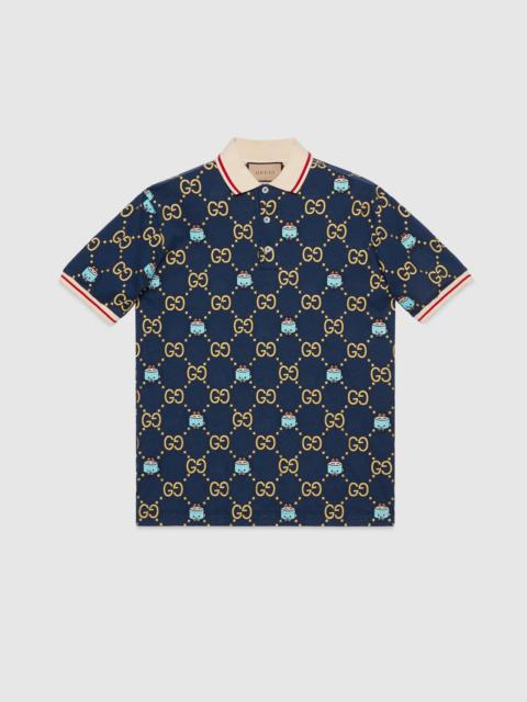 GUCCI Stretch cotton polo with embroidery