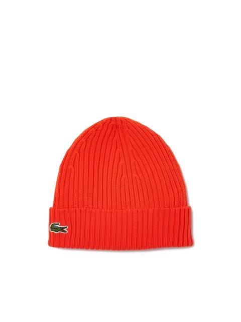 LACOSTE ribbed-knit beanie