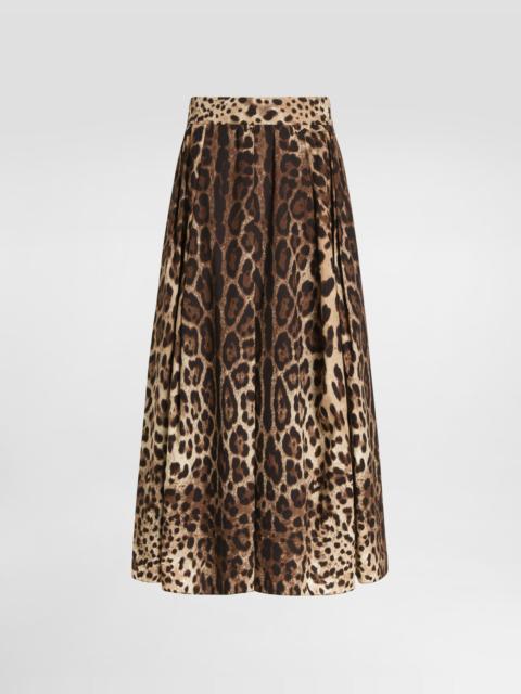 Dolce & Gabbana Leo-print poplin skirt