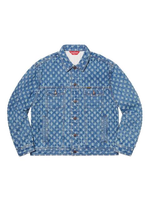 Supreme Supreme Hole Punch Denim Trucker Jacket 'Teal White' SUP-SS20-597