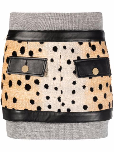 DSQUARED2 leopard-panelled mini skirt