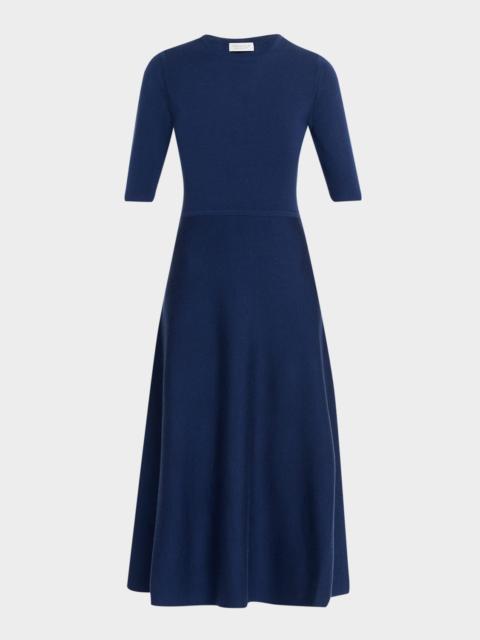 GABRIELA HEARST Seymore Heathered Wool-Cashmere Knit Midi Dress