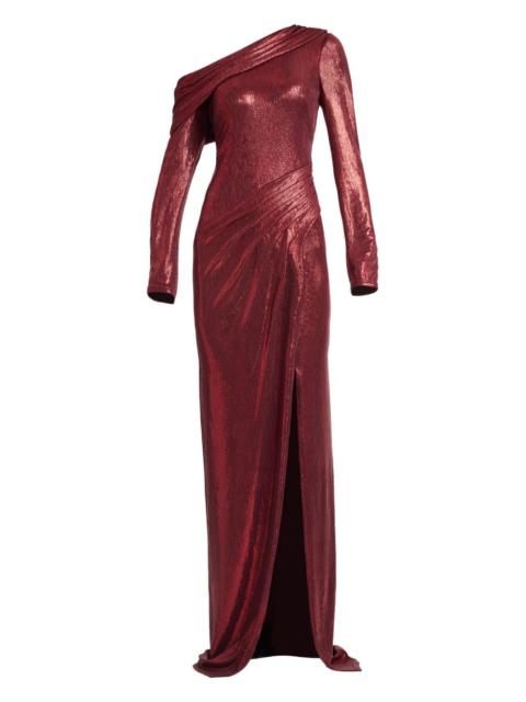 TADASHI SHOJI one-shoulder slit maxi dress