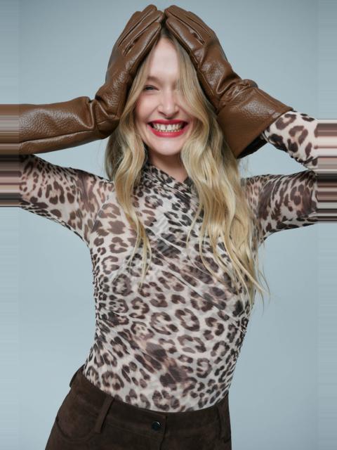 BARDOT Kourtney Long Sleeve Bodysuit In Leopard