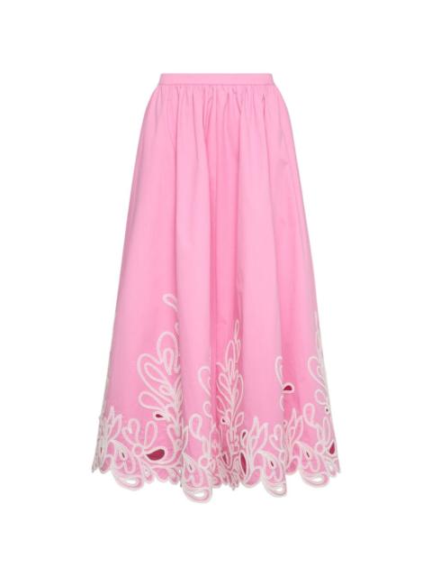 Cinq à Sept Espe Pailey Bloom embroidered flared skirt