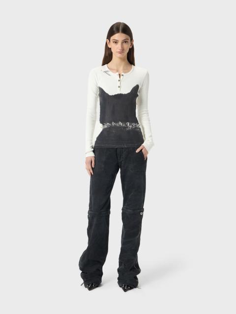 Blumarine STRAIGHT LEG CANVAS PANTS WITH ZIP