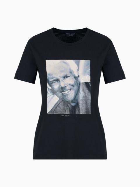 Icon Supima jersey T-shirt with Mr Armani photographic print