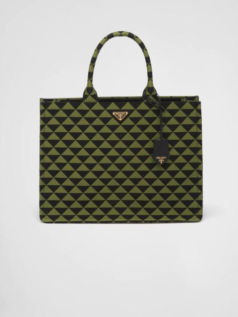 Prada Prada Symbole embroidered jacquard fabric tote bag