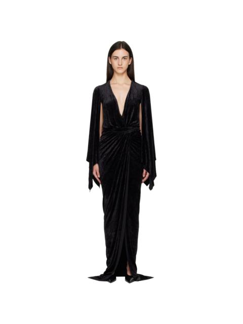 Rick Owens Lilies Black Tower Flagsleeves Maxi Dress