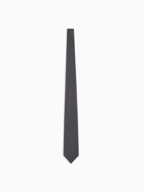 GIORGIO ARMANI Silk tie with jacquard monogram