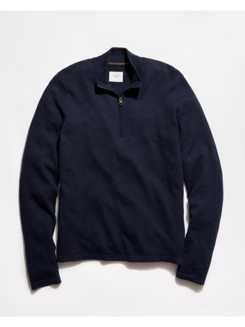 Billy Reid Fine Gauge Textured Half Zip