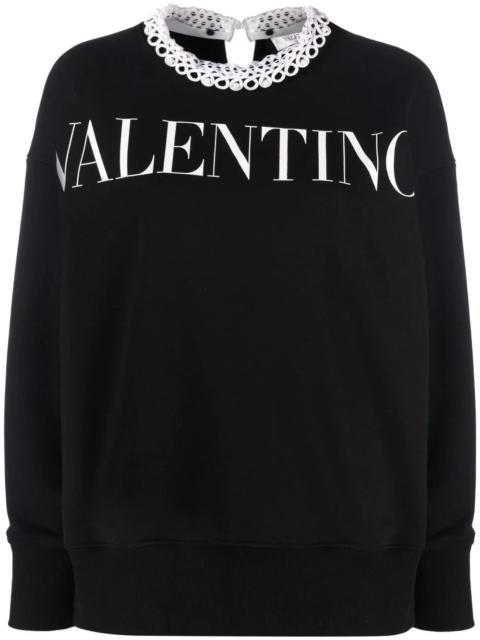 Valentino logo-print long-sleeve sweatshirt