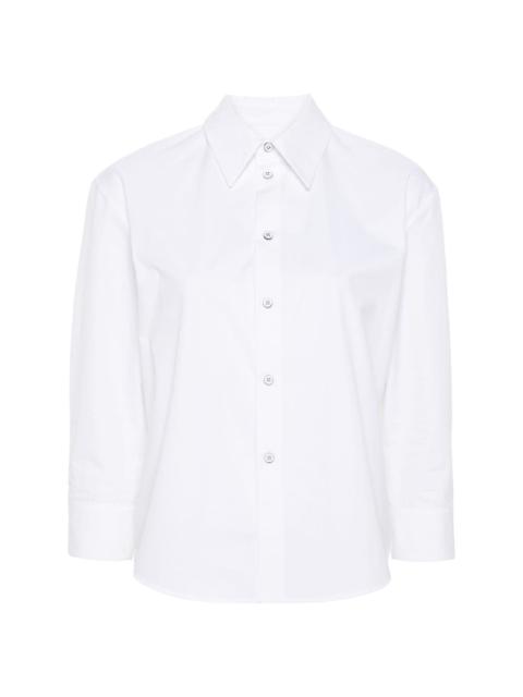 pointed-collar poplin shirt