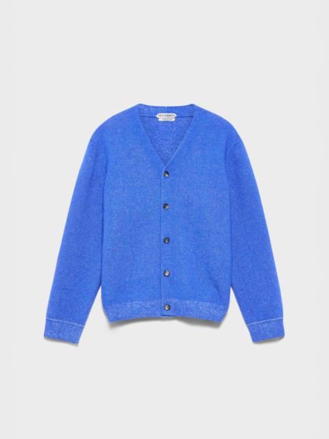 JW Anderson MENS KNITTED MOHAIR CARDIGAN IN COBALT