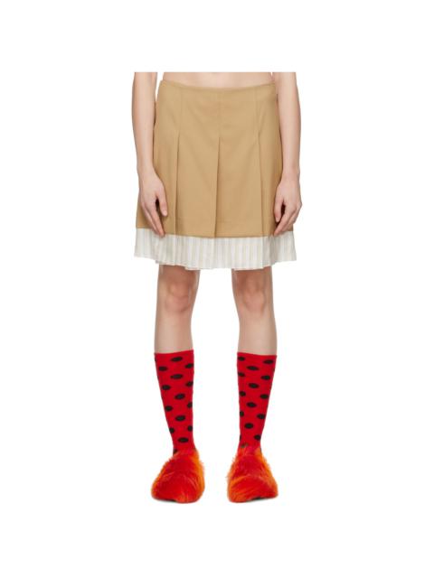 Marni Tan Pleated Miniskirt
